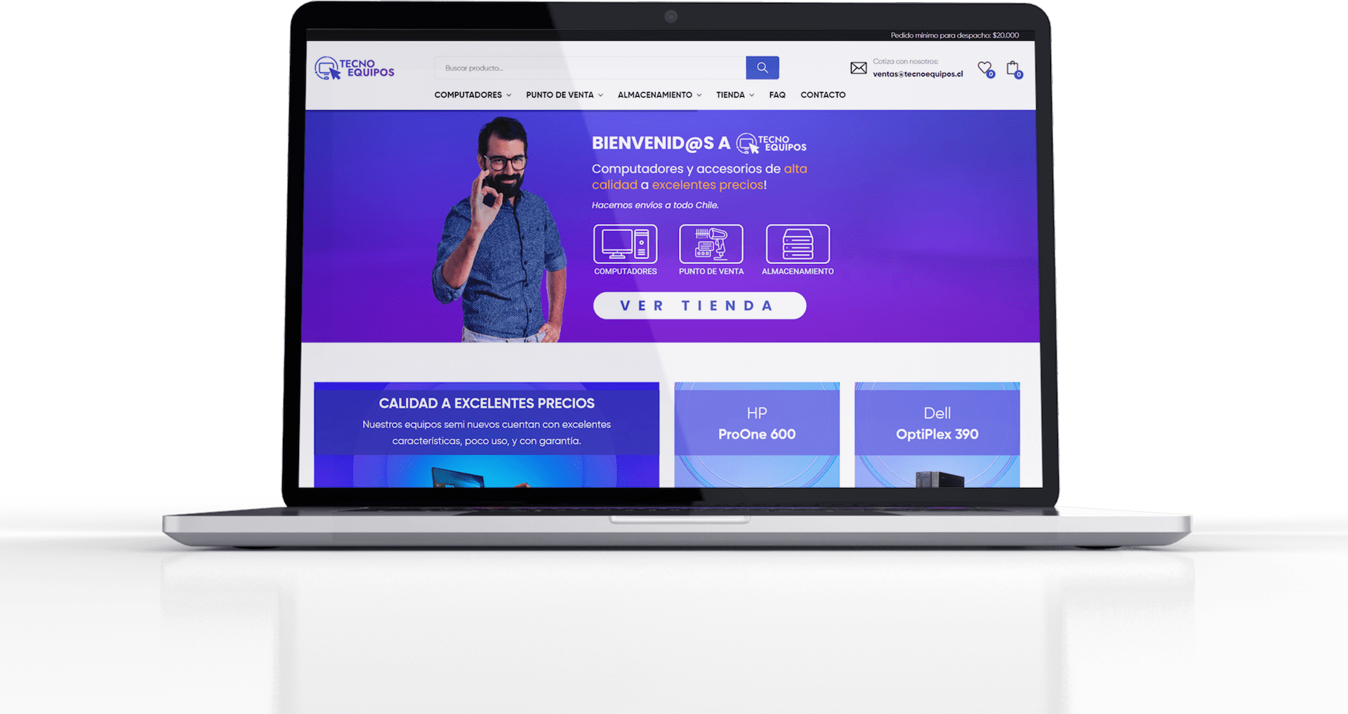 Laptop con captura de TecnoEquipos